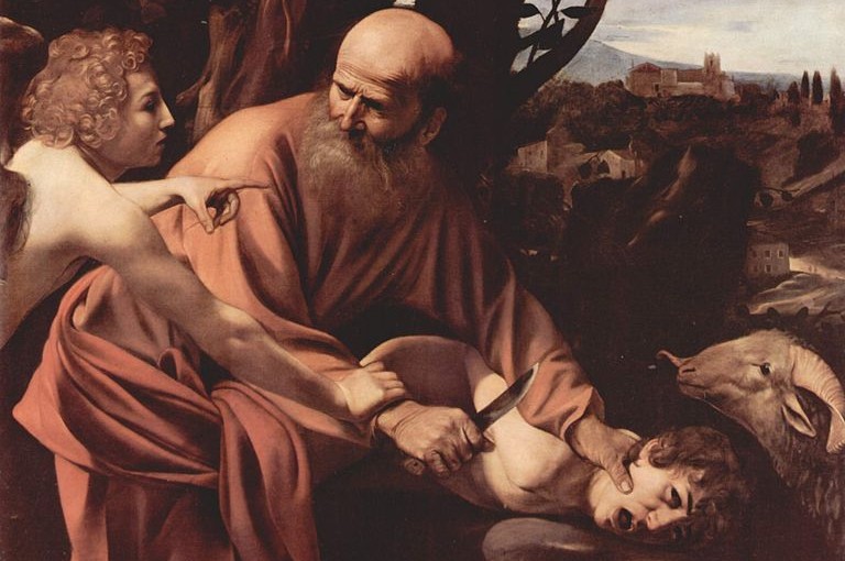 Caravaggio: Il sacrificio di Isacco, cm. 104 x 135, Uffizi, Firenze.